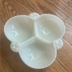 Vintage Anchor Hocking milk glass relish dish